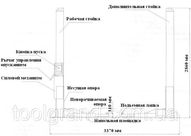 Подъемник для СТО 4т электрогидравлический, нижняя синхронизация 220В LAUNCH TLT-240SB 220 TLT-240SB 220 фото