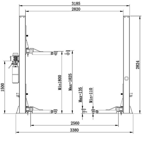 Подъемник для авто 220 вольт 4т нижняя синхронизация PowerLift PWR-240A-220 PWR-240A-220 фото