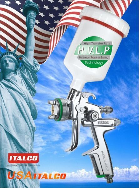 Профессиональный краскопульт для покраски авто HVLP, 600мл, 1,7мм ITALCO H-3003A-1.7 H-3003A-1.7 фото